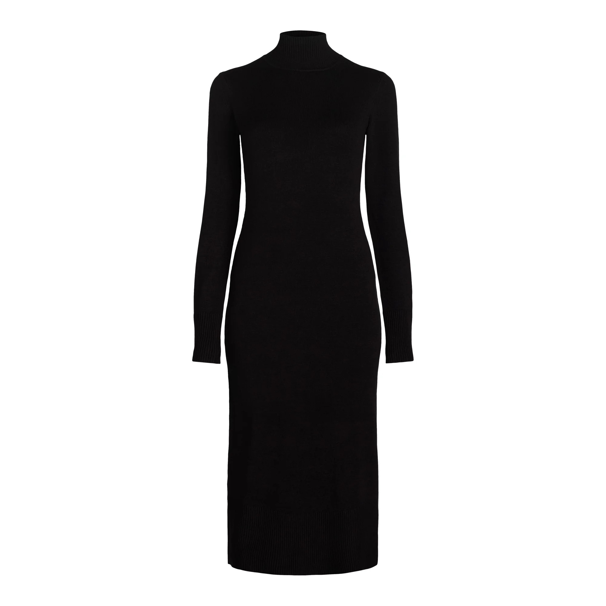 Free Assembly Women’s Cozy Yarn Turtleneck Midi Sweater Dress, Sizes XS-XXXL | Walmart (US)