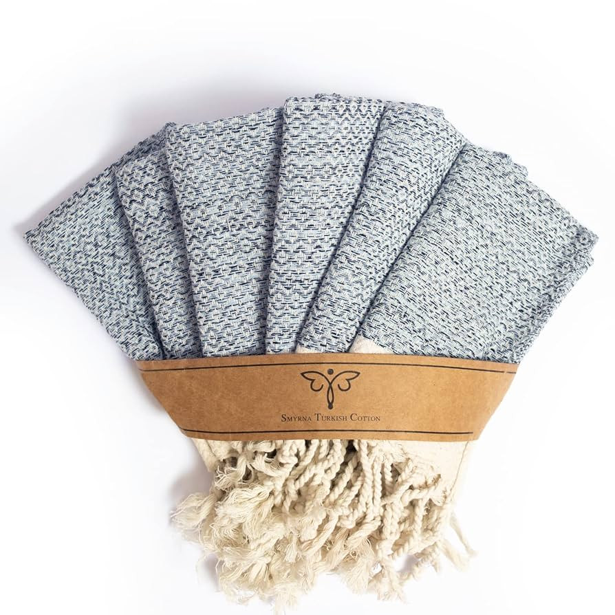 SMYRNA TURKISH COTTON Vintage Series Kitchen Dish Towels Pack of 6, Machine Washable Wash Cloths,... | Amazon (US)