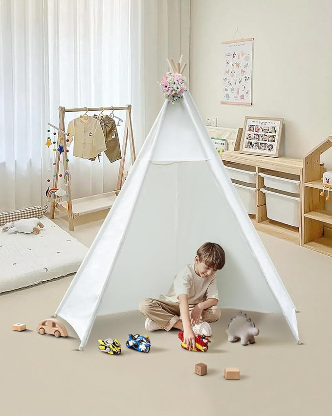 86" H Larger Teepee Play Tent, Huge Foldable Teepee Indoor with Star Light, Large Tall Outdoor Ca... | Amazon (US)
