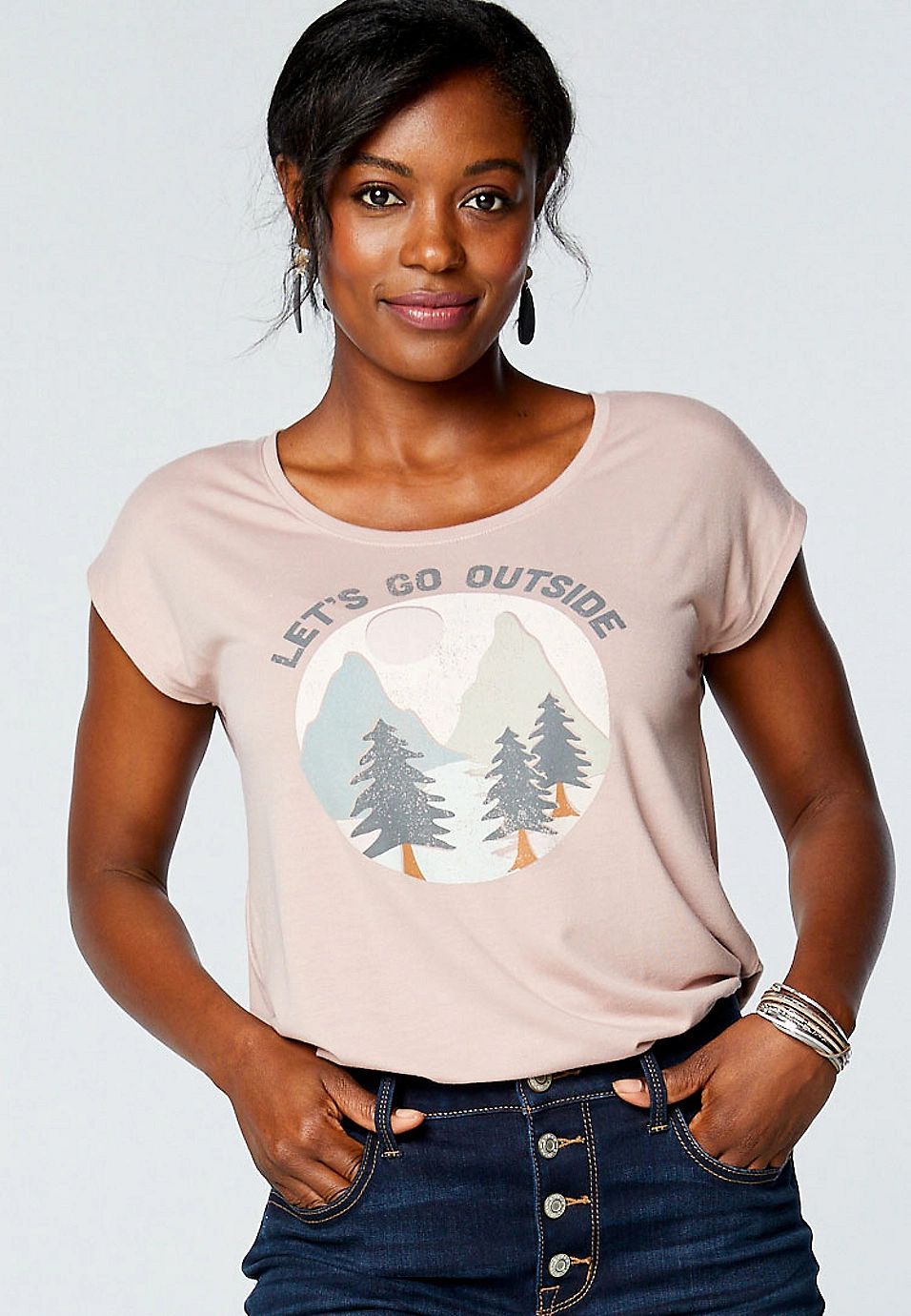 Pink Let's Go Outside Graphic Tee | Maurices