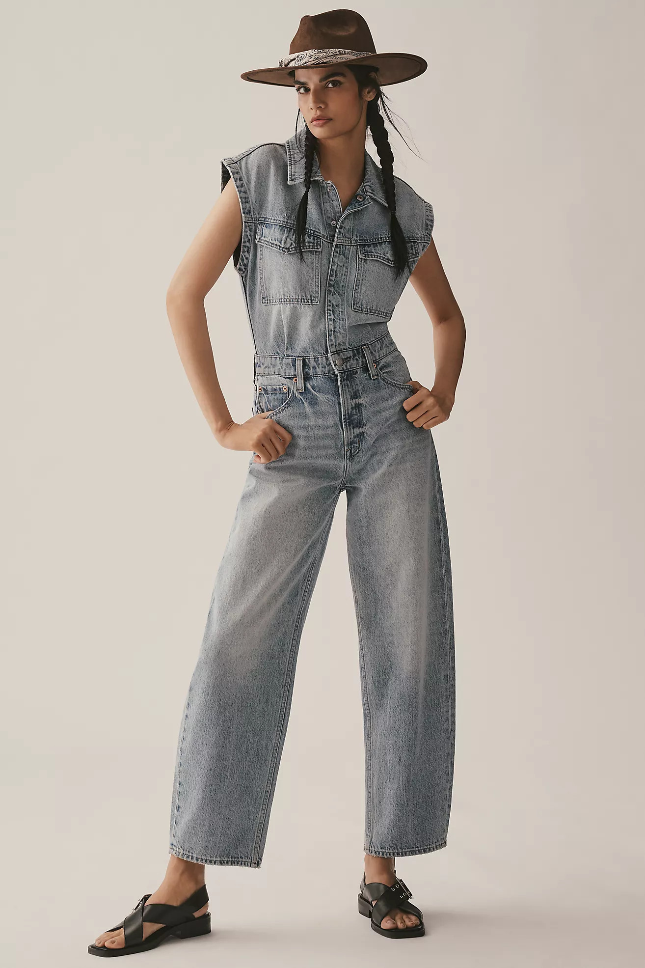 Pistola Ace Sleeveless Barrel-Leg Jumpsuit | Anthropologie (US)