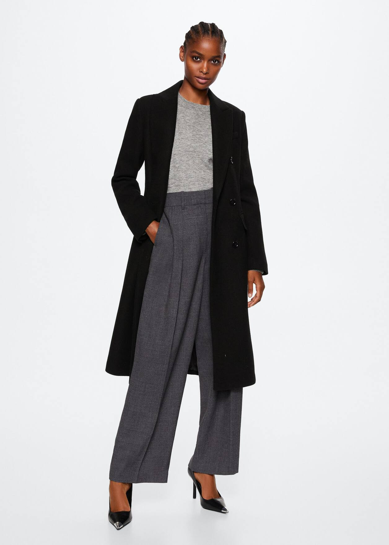 Wool double-breasted coat -  Women | Mango USA | MANGO (US)