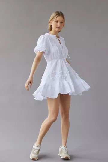 UO Jimena Ruffle Mini Dress | Urban Outfitters (US and RoW)