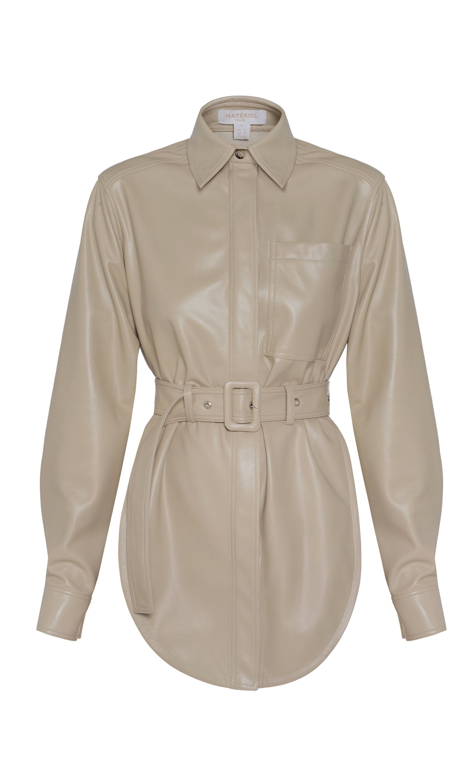 MATÉRIEL Belted Vegan Leather Shirt Eco Open Back | Moda Operandi (Global)