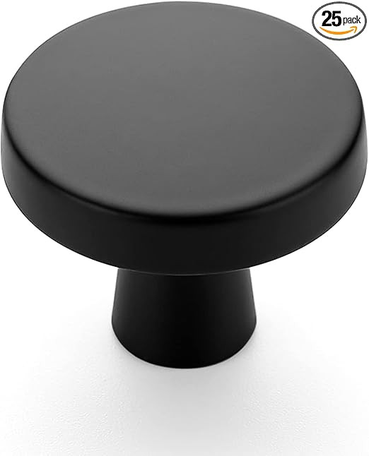 Ravinte 25 Pack Drawer Pulls 1-1/4 Inch Solid Round Matte Black Dresser Knobs Simple Kitchen Cabi... | Amazon (US)