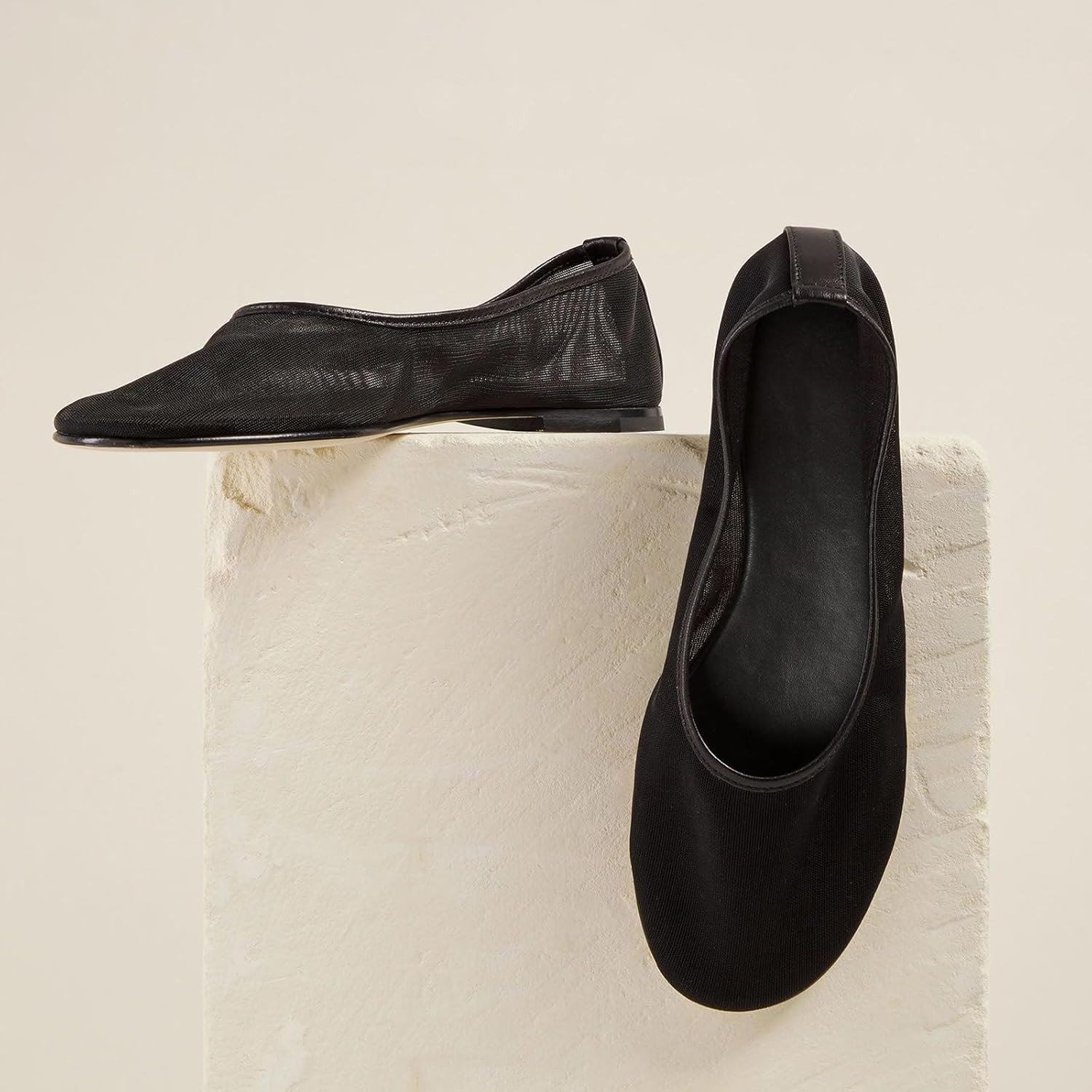 GERULATA Crystals Tulle Mesh Ballet Flats Shoes for Women Sparkly Rhinestone Slip On Ballerina Sh... | Amazon (US)