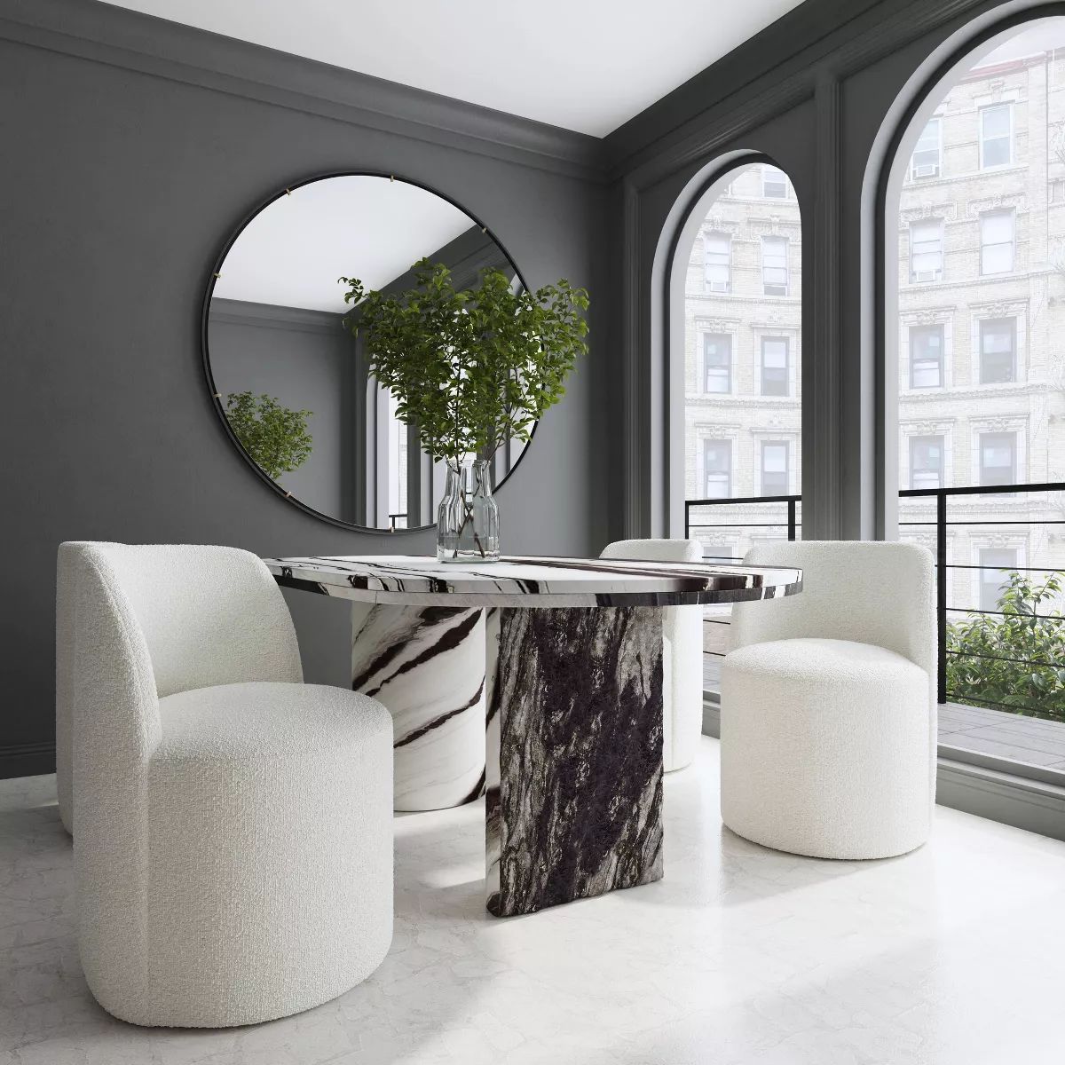 Jessa Dining Chair in Black Boucle Navarro Granite - Threshold™ | Target