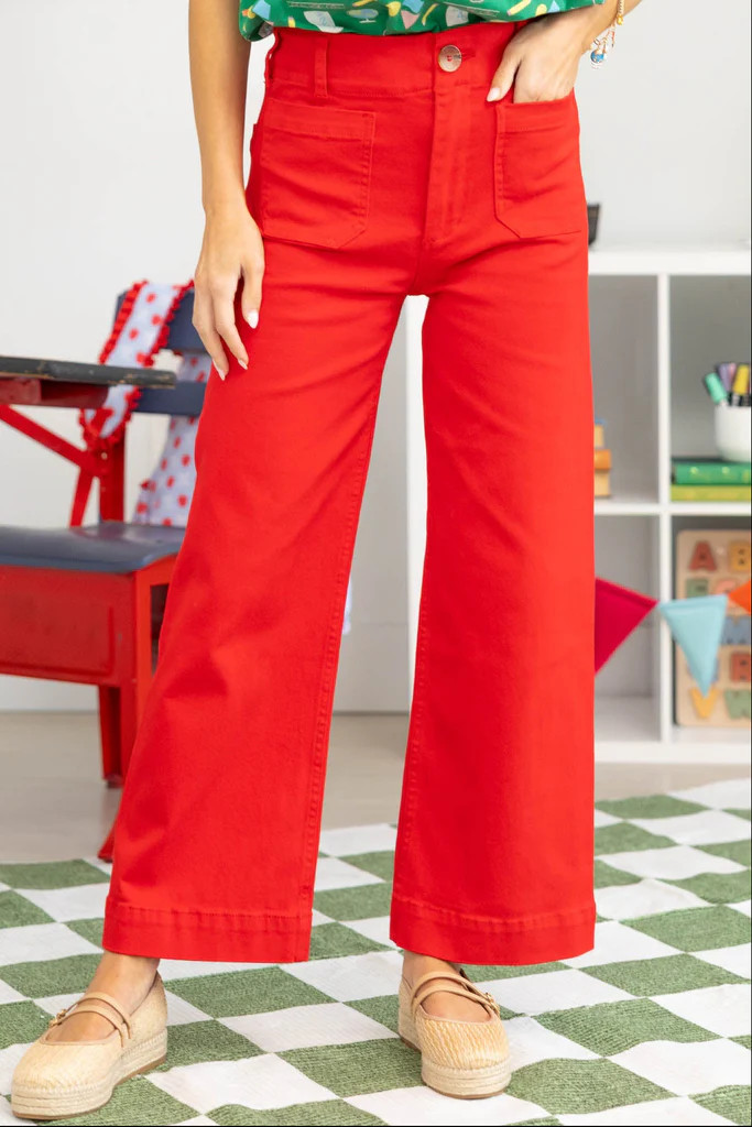 PREORDER: Big Dreams Red Wide Leg Jeans | The Mint Julep Boutique