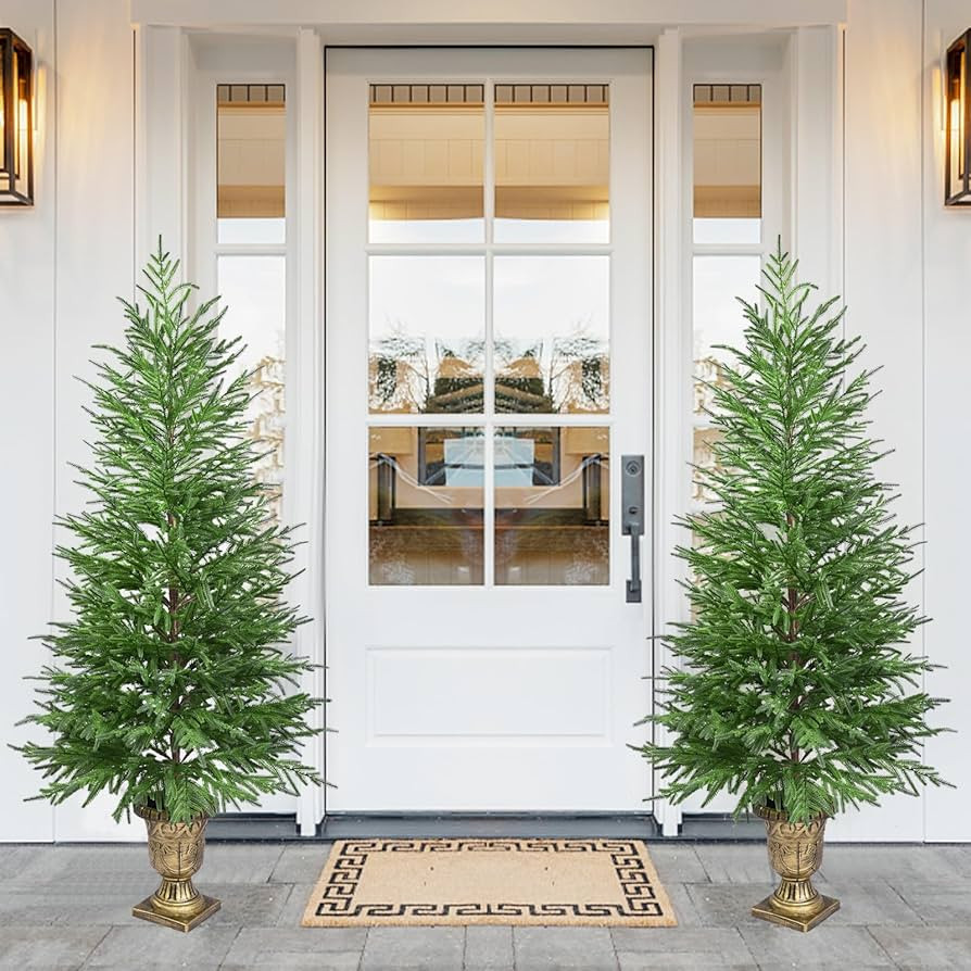 5FT Artificial Potted Norfolk Christmas Tree, 1-Pack Norfolk Pine Tree,Faux Christmas Tree Fake P... | Amazon (US)