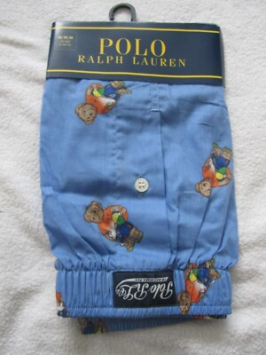 POLO RALPH LAUREN NEW Polo Bear 1 pr Blue Boxers Underwear NWT Mens Sz M Medium | eBay US