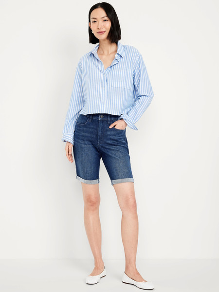 High-Waisted Wow Jean Shorts -- 9-inch inseam | Old Navy (US)