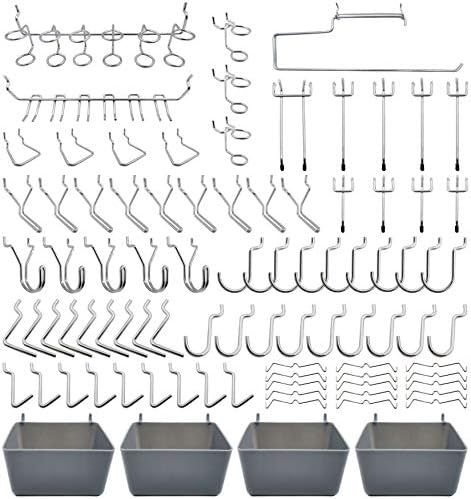 Peg Board Hooks Accessories, Pegboard Bins, Organizer, for Garage, 120pcs | Amazon (US)