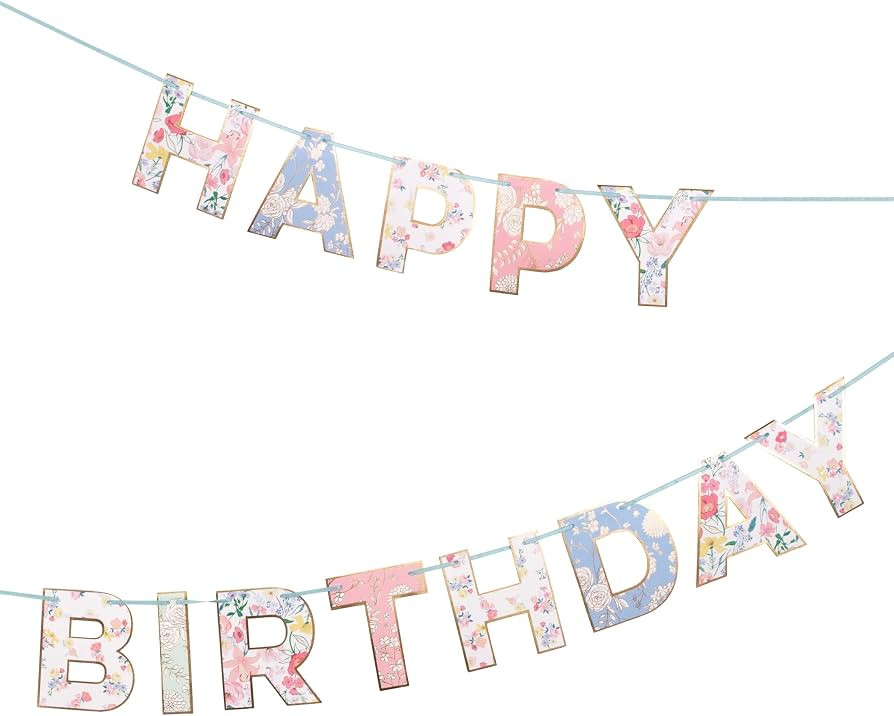 Meri Meri English Garden Birthday Banner (Pack of 1) | Amazon (US)