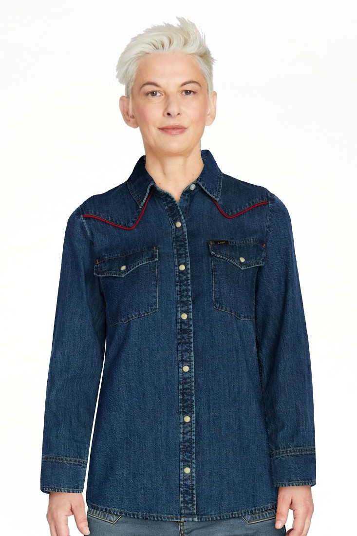 Kacey Lee Women's Denim Western Shirt with Piping, Sizes XS-XXL | Walmart (US)