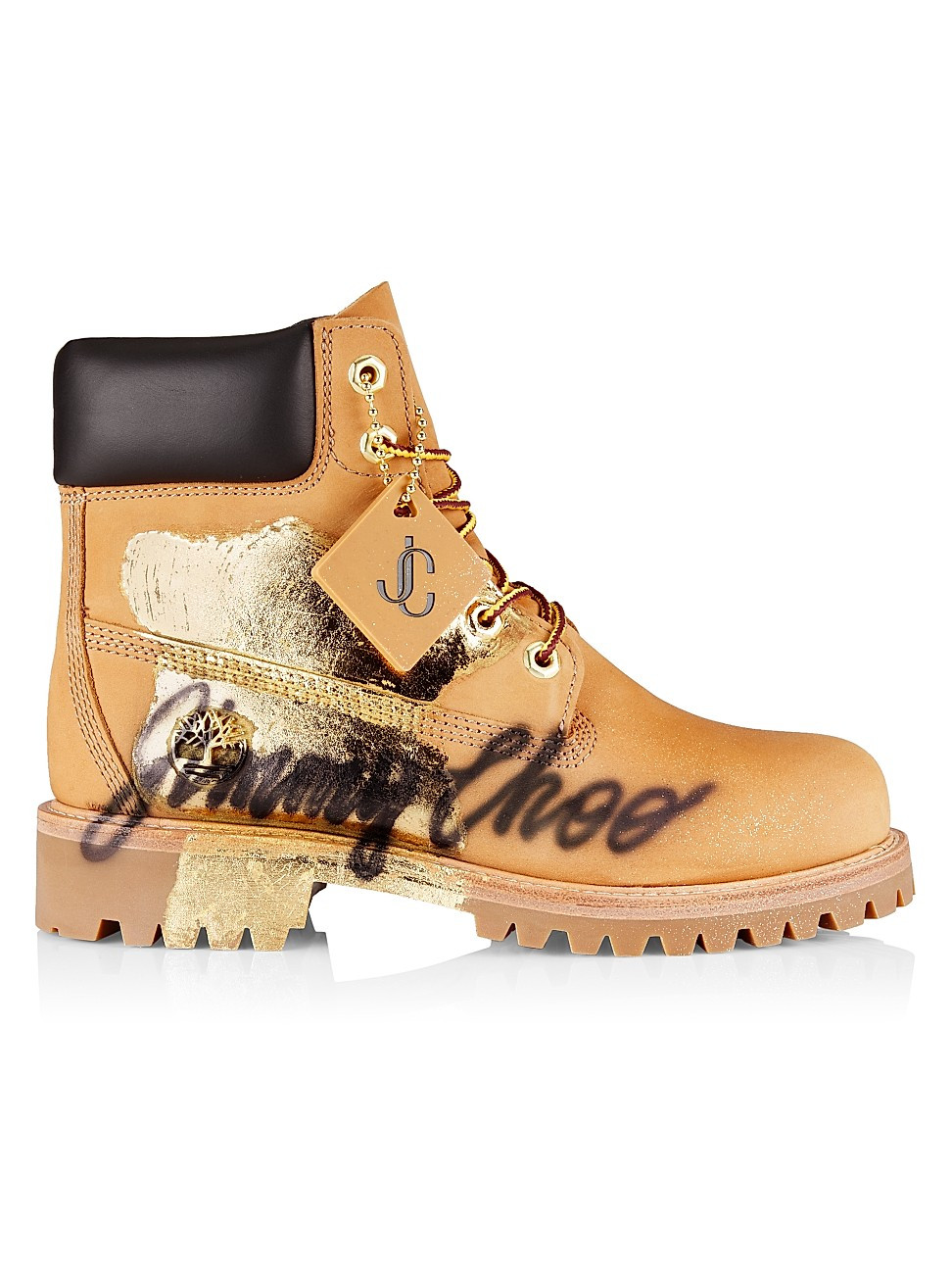 Women's Jimmy Choo x Timberland 6" Logo Ankle Boots - Wheat Gold - Size 5.5 | Saks Fifth Avenue