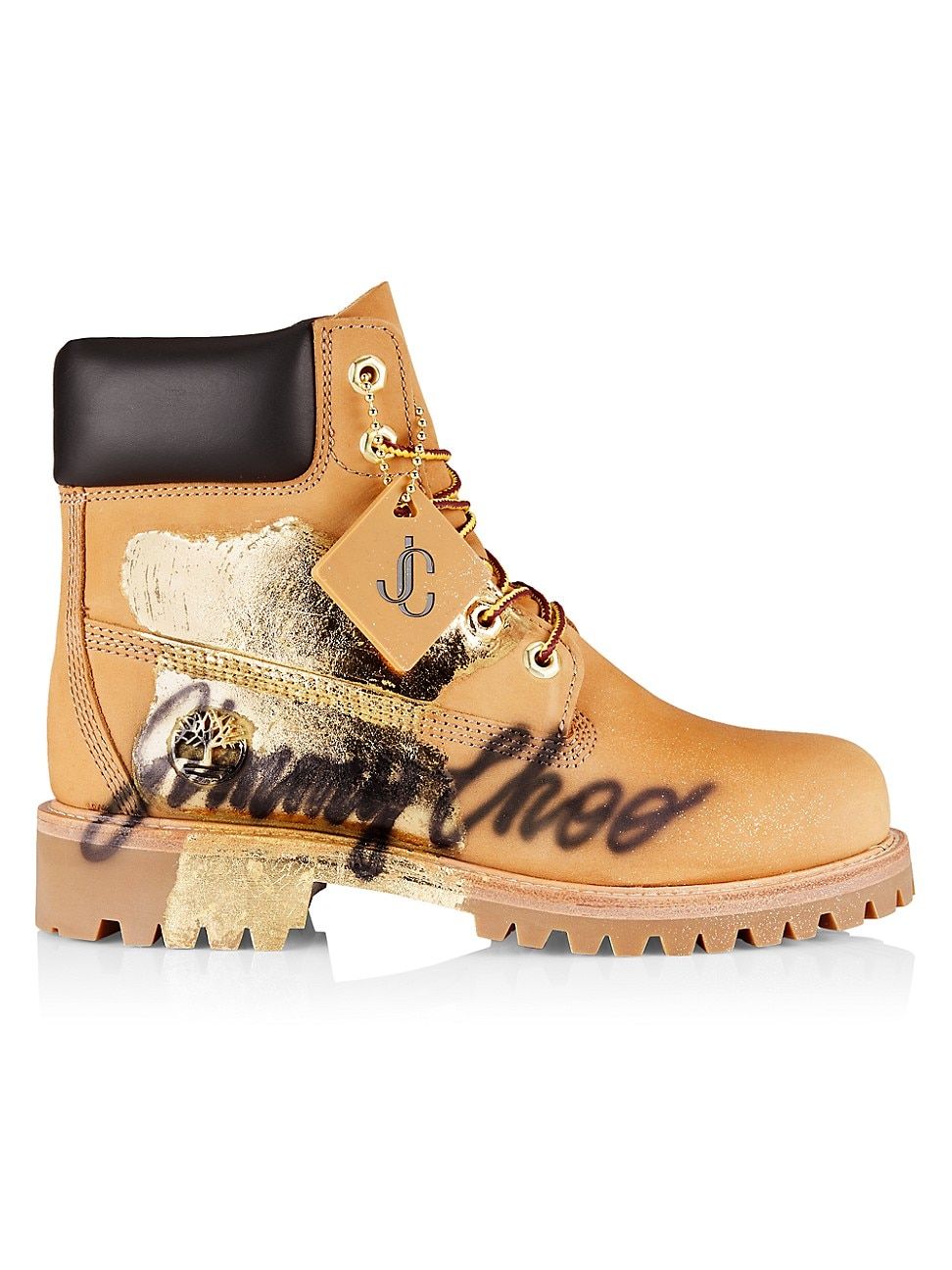 Women's Jimmy Choo x Timberland 6" Logo Ankle Boots - Wheat Gold - Size 5.5 | Saks Fifth Avenue