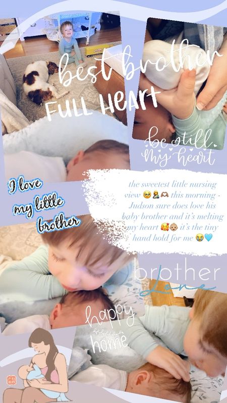 the sweetest little nursing view 🥹🤱🫶🏽 this morning - Judson sure does love his baby brother and it’s melting my heart 🥰👶🏼 it’s the tiny hand hold for me 😭🩵

#LTKHome #LTKBaby #LTKFamily