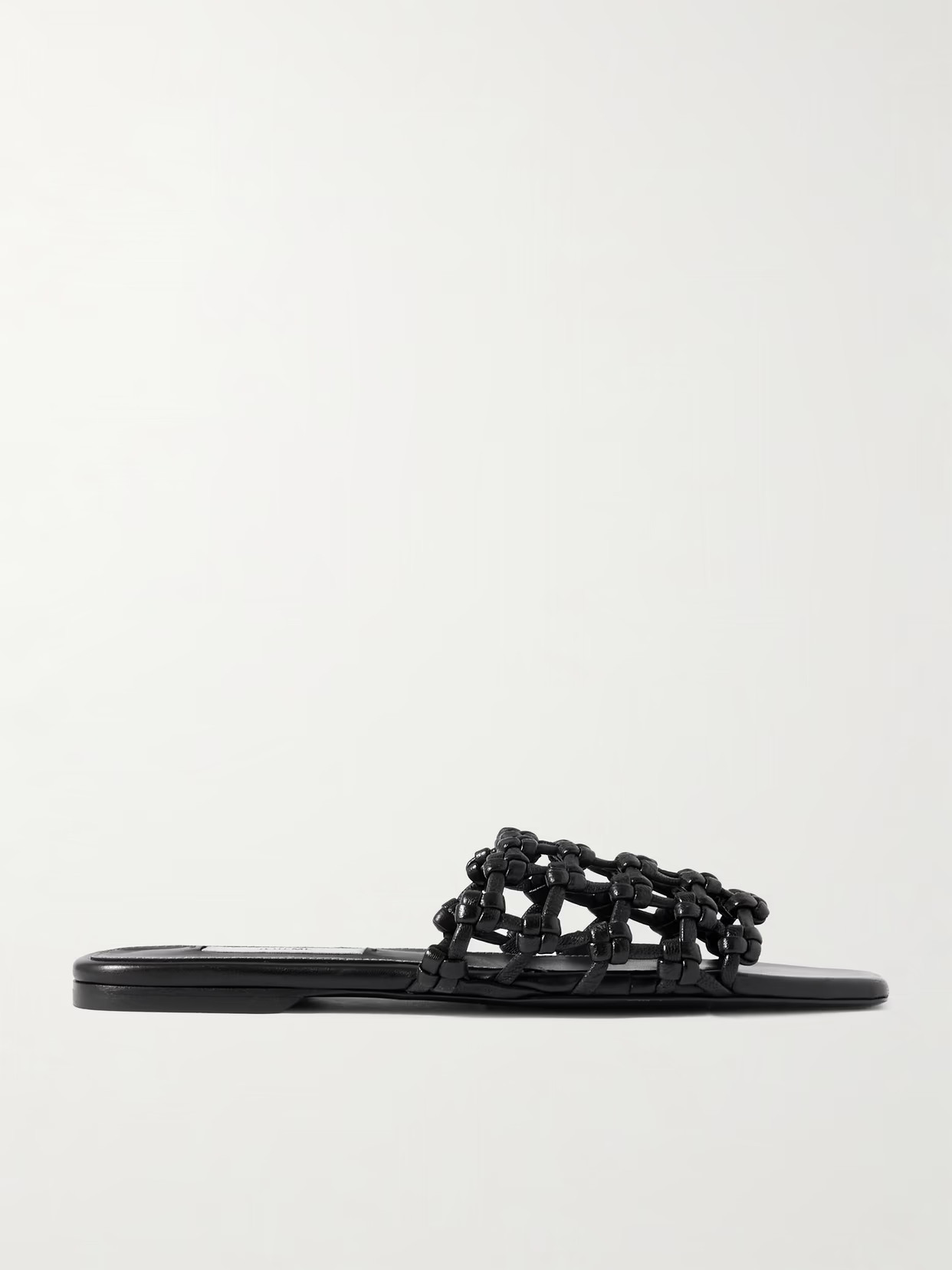 TOTEME - Woven Leather Slides - Black | NET-A-PORTER (US)