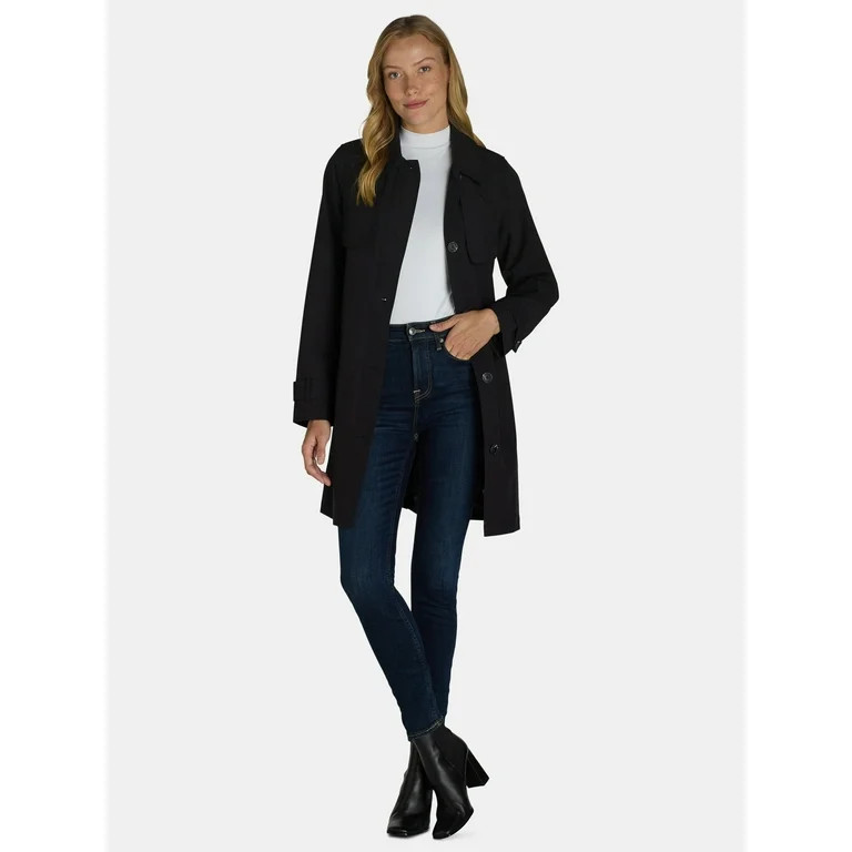 Time and Tru Women's and Women's Plus Trench Coat, Sizes XS-3X | Walmart (US)