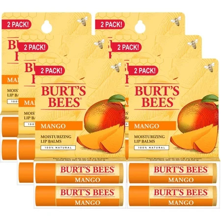 Burt's Bees 100% Natural Origin Moisturizing Lip Balm, Mango, 2 Count, Pack of 6 | Walmart (US)