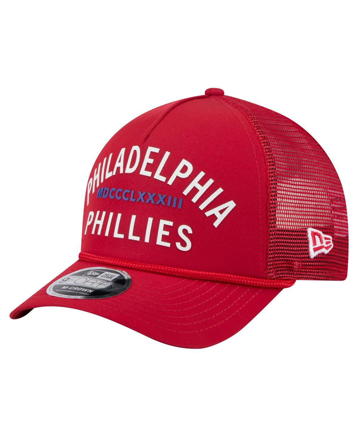 New Era Men's Red Philadelphia Phillies Minimalist 9FORTY A-Frame Adjustable Hat - Red | Macy's