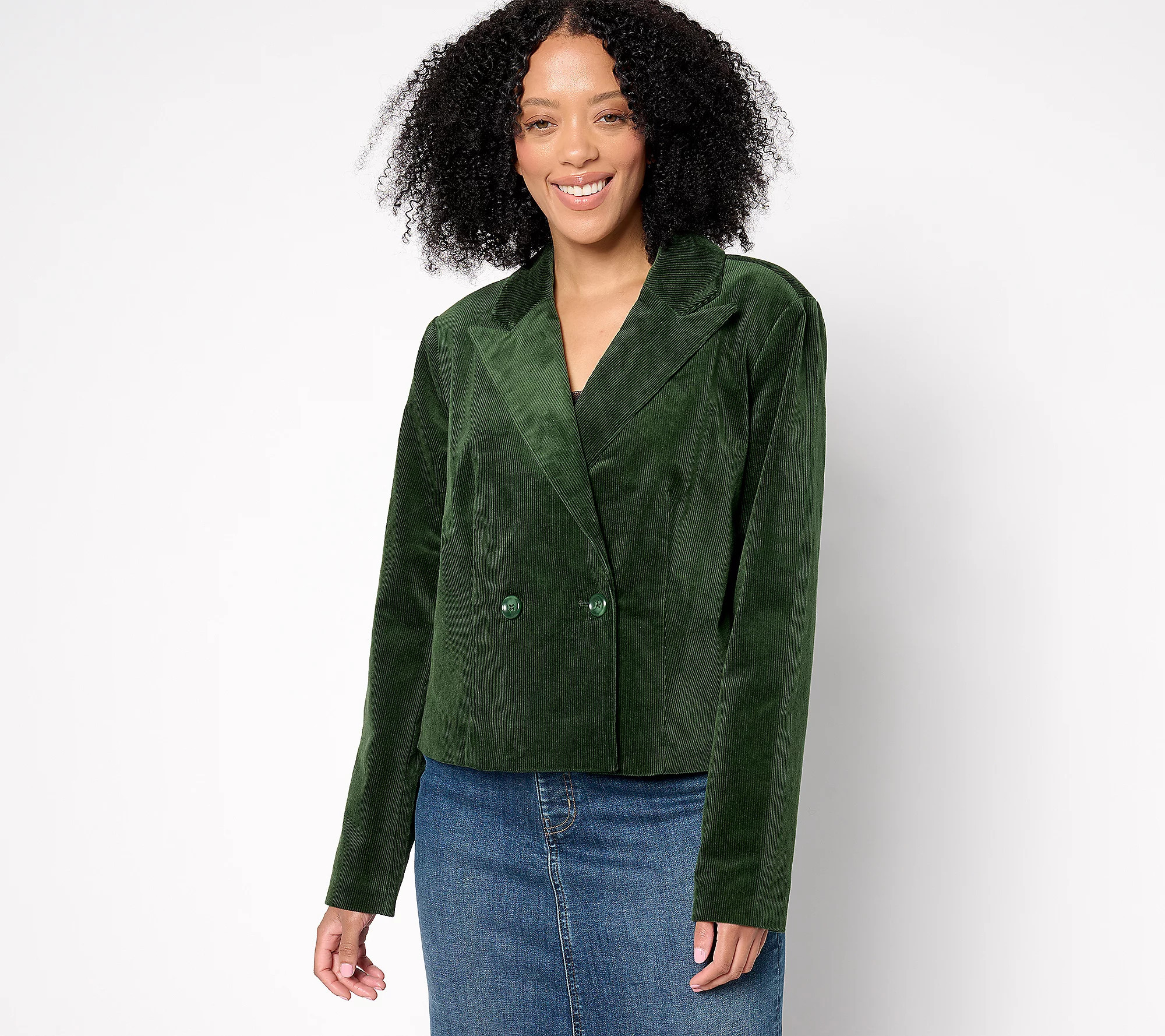 Me by Jennie Garth Easy Fit Corduroy Cropped Blazer | QVC