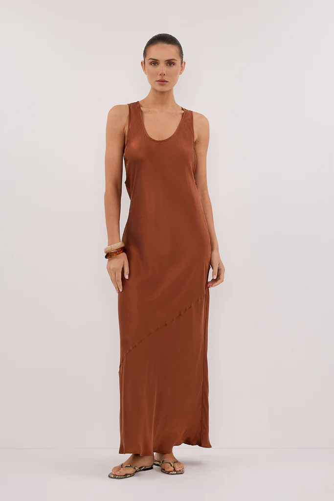 DARCY RUST SILK MAXI DRESS | DISSH