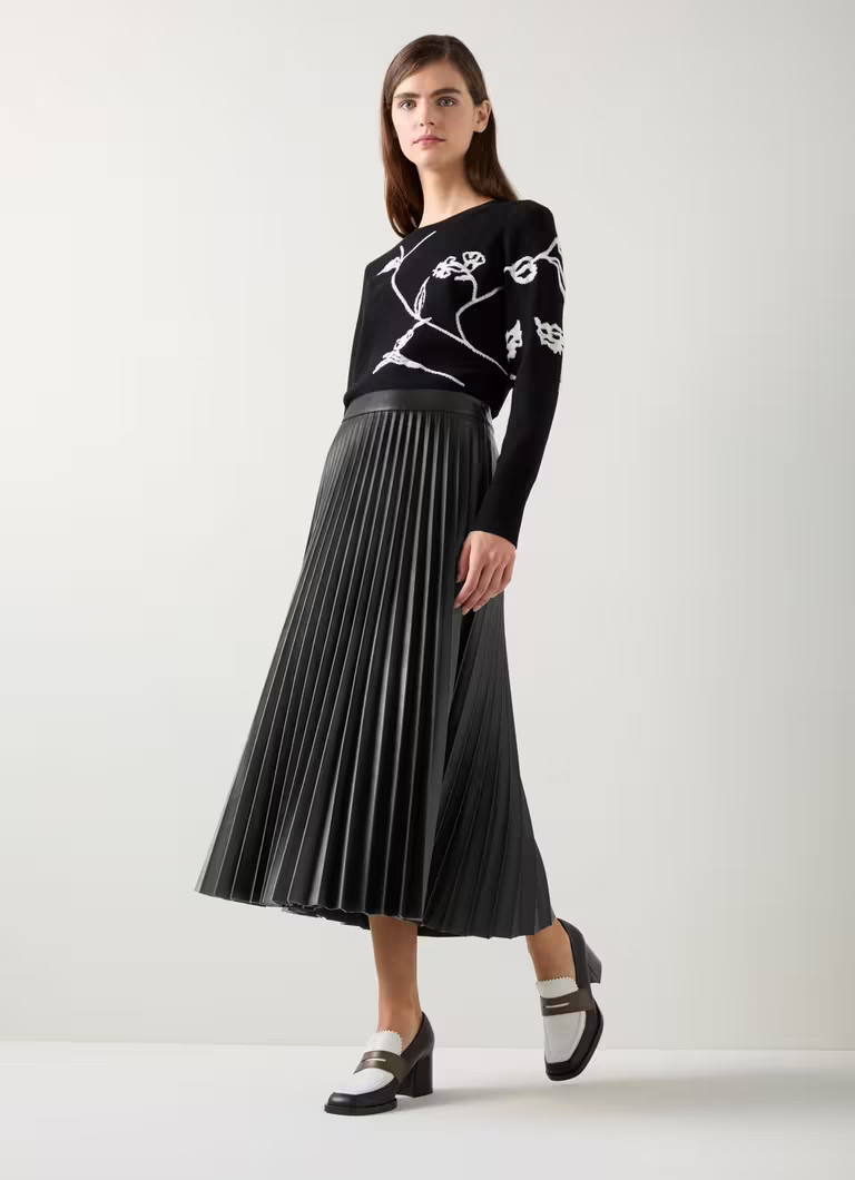 Laurie Black Pleated Skirt | L.K. Bennett (UK)