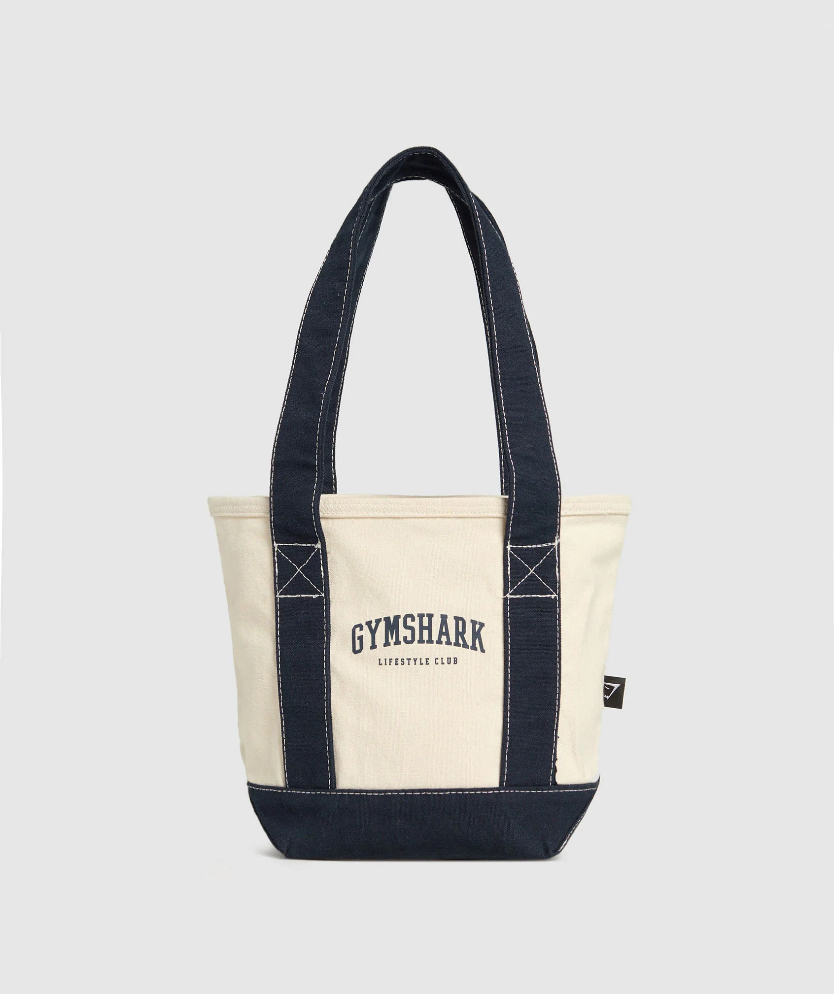 Gymshark Collegiate Mini Tote - Oat White/Heavy Blue | Gymshark US