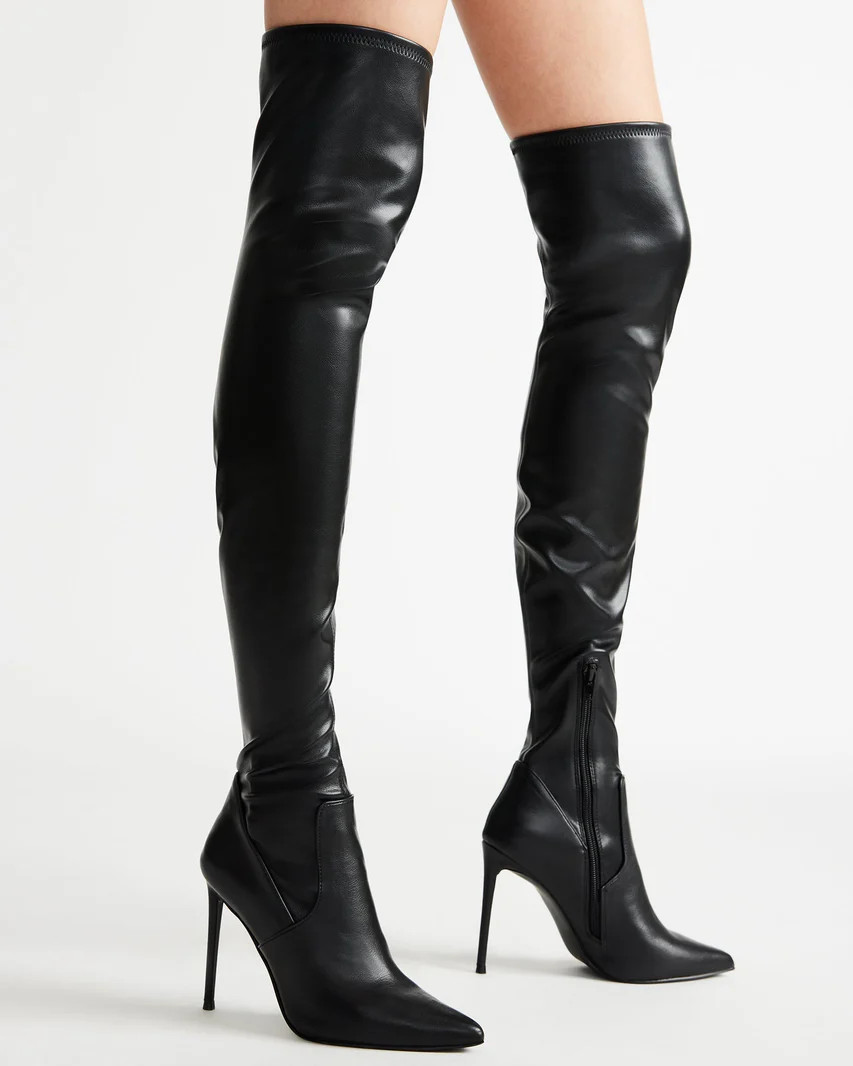 VAVA Black Paris Over The Knee Stiletto Heel Boots | Women's Boots | Steve Madden (US)