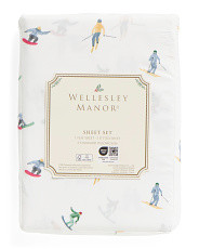 Watercolor Skier Sheet Set | TJ Maxx