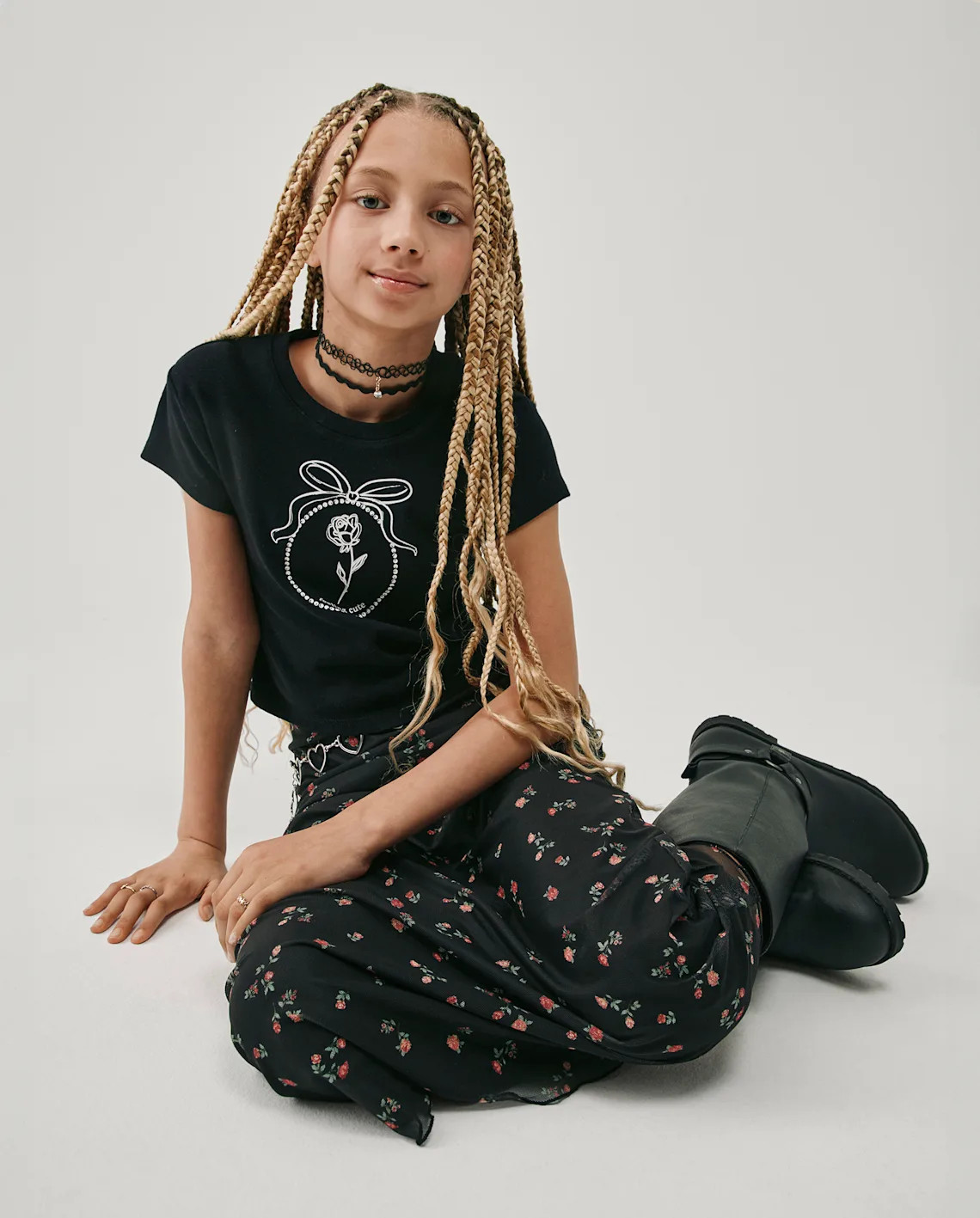 Tween Girls Graphic Baby Tee - black | The Children's Place