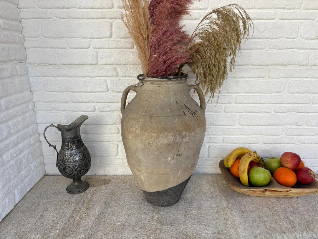 Antique Turkish Pottery Vessel | 70-80 Year Old Clay Decor | Etsy (US)