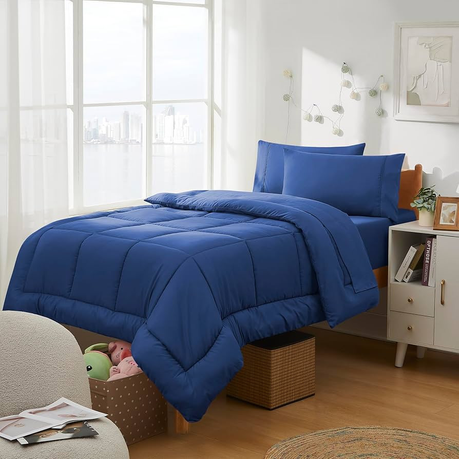 Sweet Home Collection Dorm Room Essentials College Bedding Comforter Set 5 Piece Twin Size Bed in... | Amazon (US)