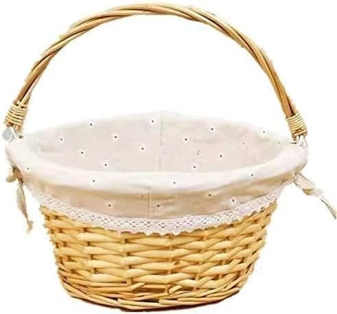 Oypeip Wicker Basket Gift Baskets Empty Round Willow Woven Picnic Basket Cheap Easter Candy Baske... | Amazon (US)