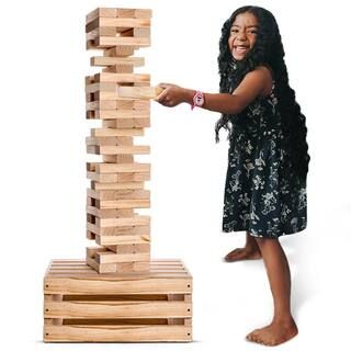 Giant Tumble Tower with 2-in-1 Storage Crate and Game Table | The Home Depot