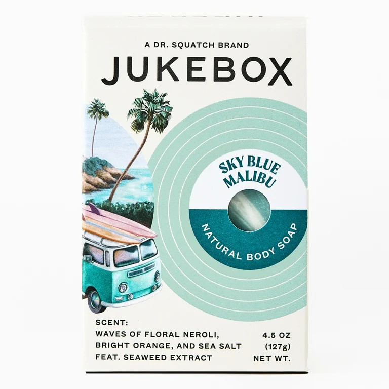 Jukebox Sky Blue Malibu Natural Bar Soap for Women Bathroom and Bath Soap, 4.5 oz | Walmart (US)