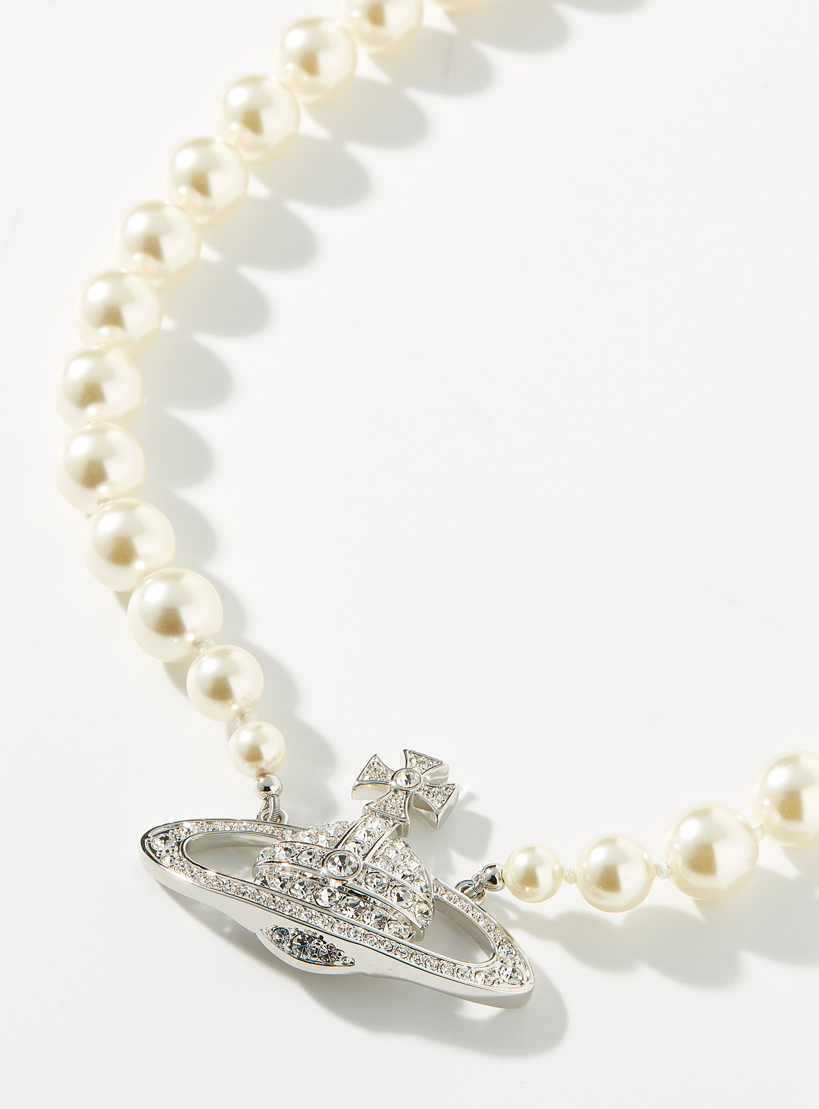 Vivienne Westwood - Crystals and pearls orb choker (Women, White, 1) | Simons
