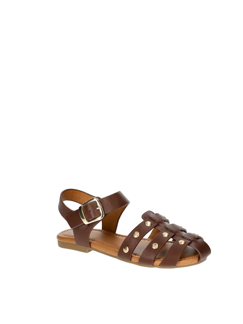 Wonder Nation Littles and Big Girls Studded Fisherman Sandals | Walmart (US)