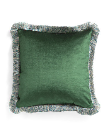 20x20 Made In Usa Velvet Fringe Luxury Pillow | TJ Maxx