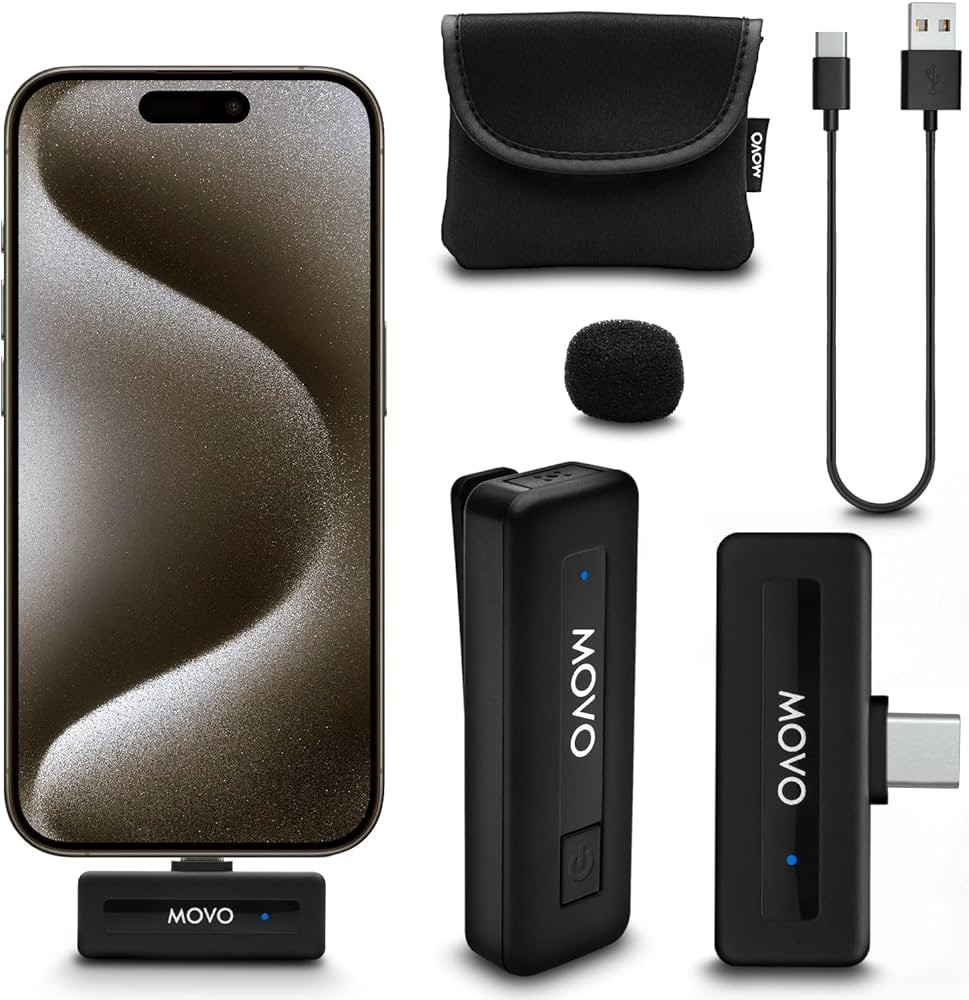 Movo Wireless Mini USB-C Wireless Microphone for iPhone 15/16 - iPhone 15/16 Microphone Compatibl... | Amazon (US)