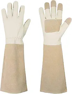 HANDLANDY Pruning Gloves Long for Men & Women, Pigskin Leather Rose Gardening Gloves- Breathable ... | Amazon (US)
