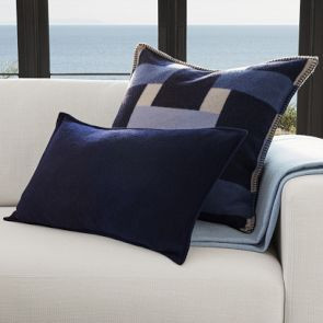 Lesina Merino Wool Pillow Cover, Navy | Williams-Sonoma