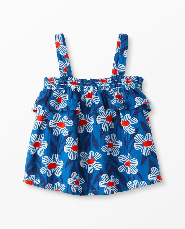 Print Smocked Tank In Cotton Muslin | Hanna Andersson