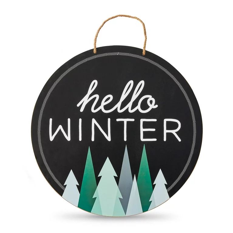 Noel/Hello Winter Reversible Christmas Hanging Wall Decoration, 20 in, by Holiday Time | Walmart (US)