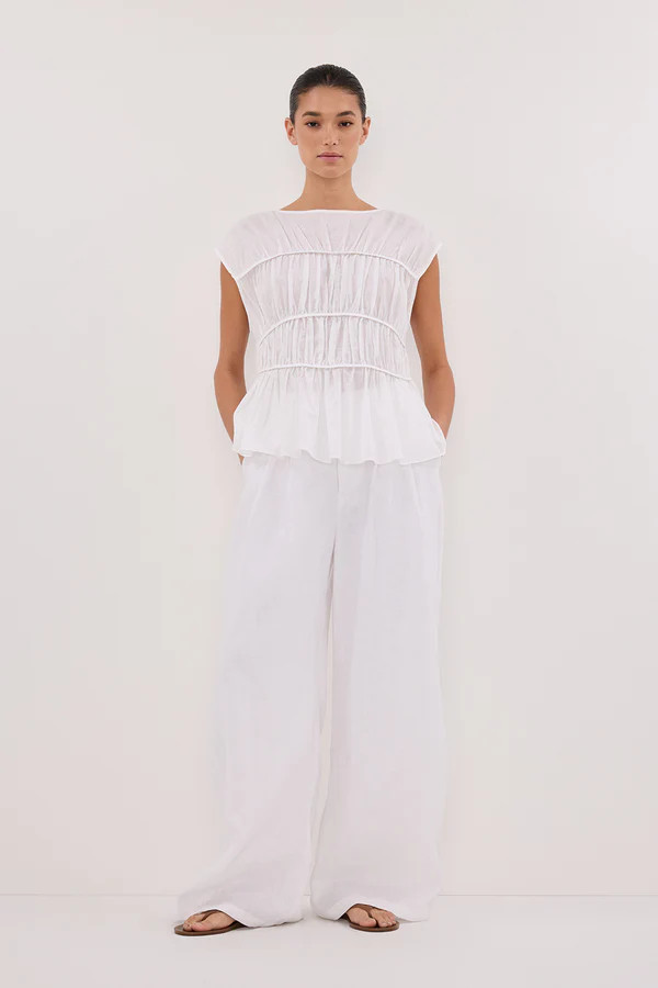 HOLDEN WHITE LINEN PANT | DISSH
