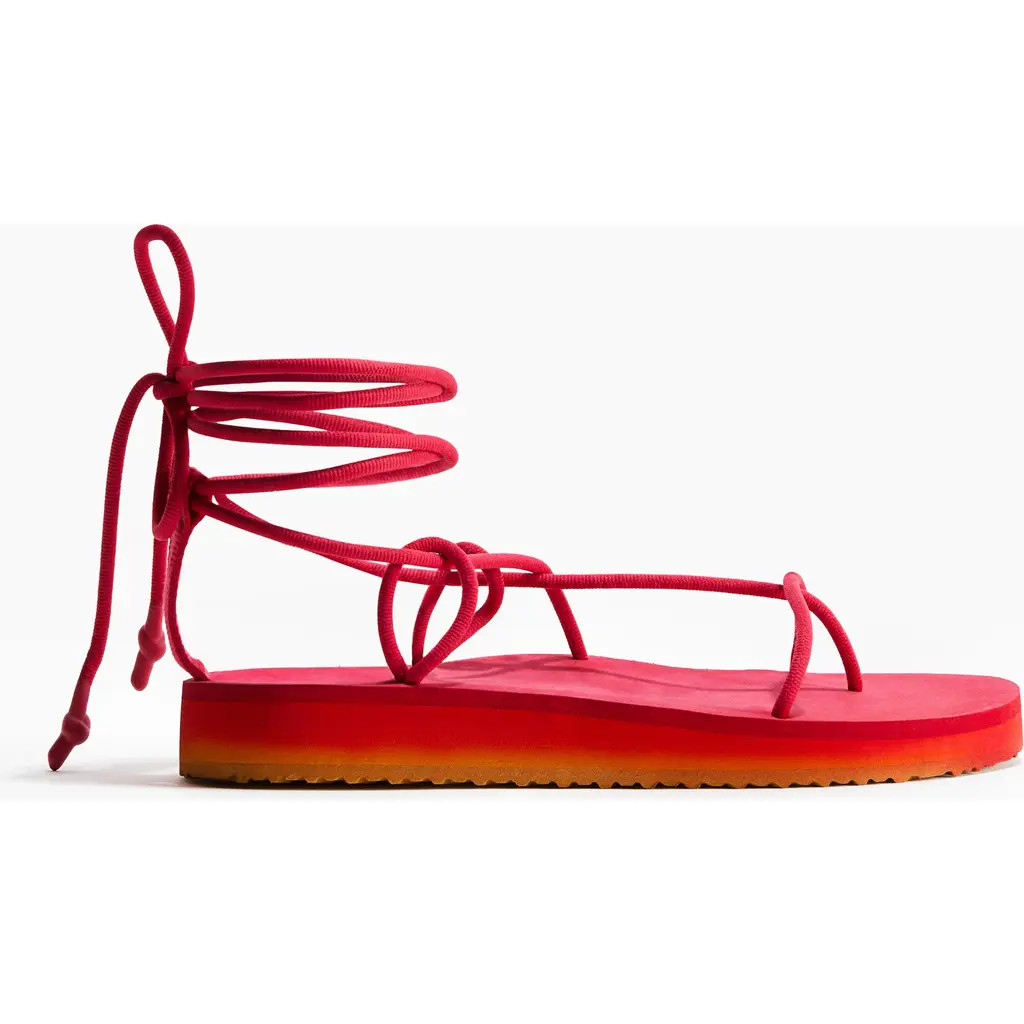 H&M Strappy Flatform Sandals in Red at Nordstrom, Size 4 | Nordstrom
