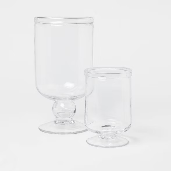 7.5" x 5" Glass Seeded Hurricane Candle Holder Clear - Threshold™ | Target