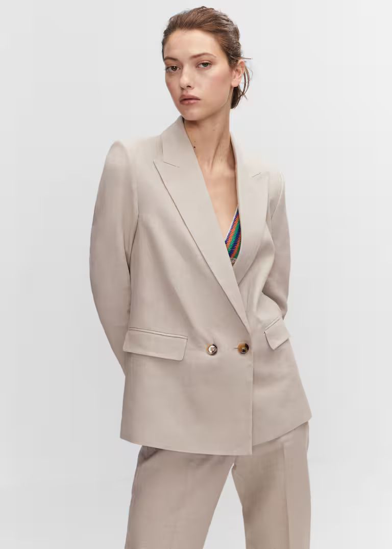 100% linen suit blazer | MANGO (US)