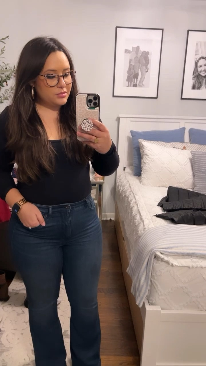 Easy flattering date night outfit I’m a size medium top and size 10 in the jeans 

#LTKfit #LTKunder50 #LTKstyletip